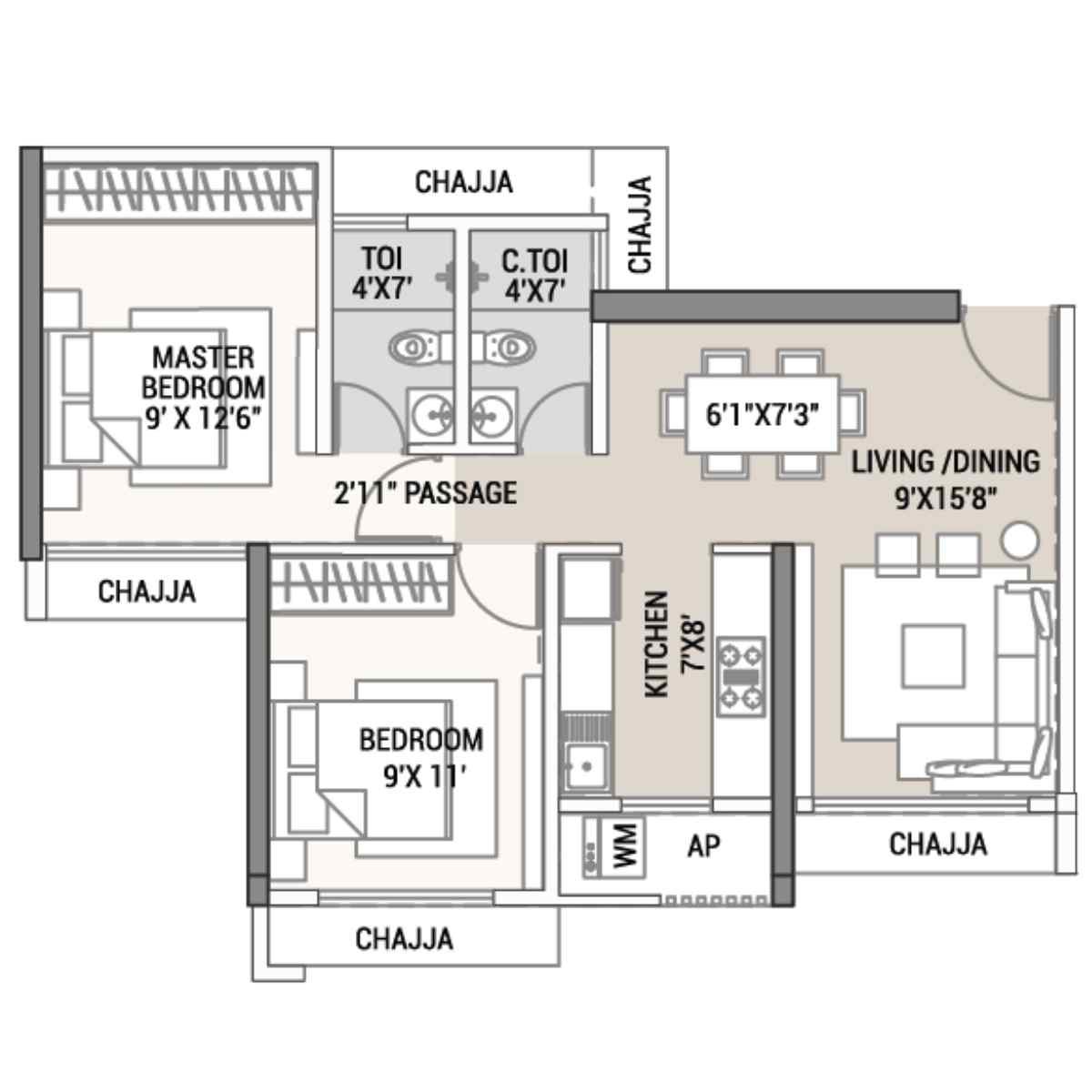 Tricity-Aura-Floor-Plan-2-BHK-Big
